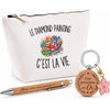Coffret Cadeau Le Diamond Painting c’est la vie – Trousse, stylo bambou et porte-clés