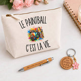 Coffret Cadeau Le Paintball c’est la vie – Trousse, stylo bambou et porte-clés