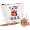 Coffret Cadeau Le Régime c’est la vie – Trousse, stylo bambou et porte-clés
