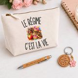 Coffret Cadeau Le Régime c’est la vie – Trousse, stylo bambou et porte-clés