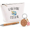 Coffret Cadeau Le Vol À Voile c’est la vie – Trousse, stylo bambou et porte-clés