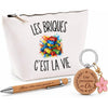 Coffret Cadeau Les Briques c’est la vie – Trousse, stylo bambou et porte-clés