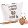 Coffret Cadeau Les Chaussettes Dépareillées c’est la vie – Trousse, stylo bambou et porte-clés
