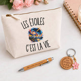 Coffret Cadeau Les Étoiles c’est la vie – Trousse, stylo bambou et porte-clés