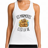 Débardeur Femme Les marmottes c'est la vie