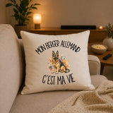 Housse de Coussin Mon Berger Allemand c'est ma vie