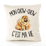 Housse de Coussin Mon Chow-Chow c'est ma vie