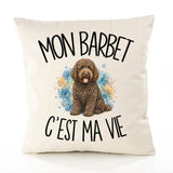 Housse de Coussin Mon Barbet c'est ma vie