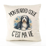 Housse de Coussin Mon Bearded Collie c'est ma vie