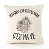 Housse de Coussin Mon Chien-Loup Tchécoslovaque c'est ma vie