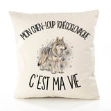 Housse de Coussin Mon Chien-Loup Tchécoslovaque c'est ma vie