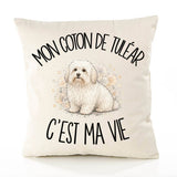 Housse de Coussin Mon Coton de Tuléar c'est ma vie