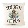 Housse de Coussin Mon Griffon c'est ma vie