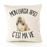 Housse de Coussin Mon Lhassa Apso c'est ma vie