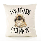 Housse de Coussin Mon Pékinois c'est ma vie