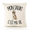 Housse de Coussin Mon Saluki c'est ma vie