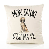 Housse de Coussin Mon Saluki c'est ma vie