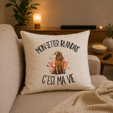 Housse de Coussin Mon Setter Irlandais c'est ma vie
