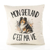 Housse de Coussin Mon Shetland c'est ma vie