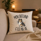 Housse de Coussin Mon Shetland c'est ma vie
