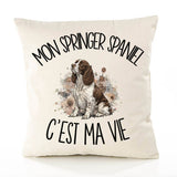 Housse de Coussin Mon Springer Spaniel c'est ma vie