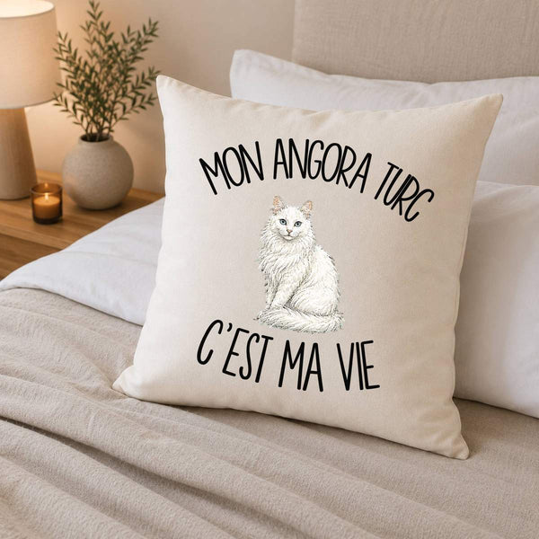 Housse de Coussin Mon Angora Turc c'est ma vie