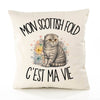 Housse de Coussin Mon Scottish Fold c'est ma vie