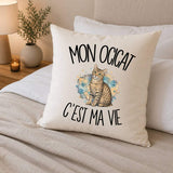 Housse de Coussin Mon Ocicat c'est ma vie
