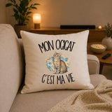 Housse de Coussin Mon Ocicat c'est ma vie