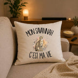 Housse de Coussin Mon Savannah c'est ma vie