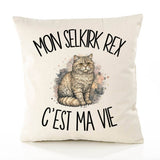 Housse de Coussin Mon Selkirk Rex c'est ma vie