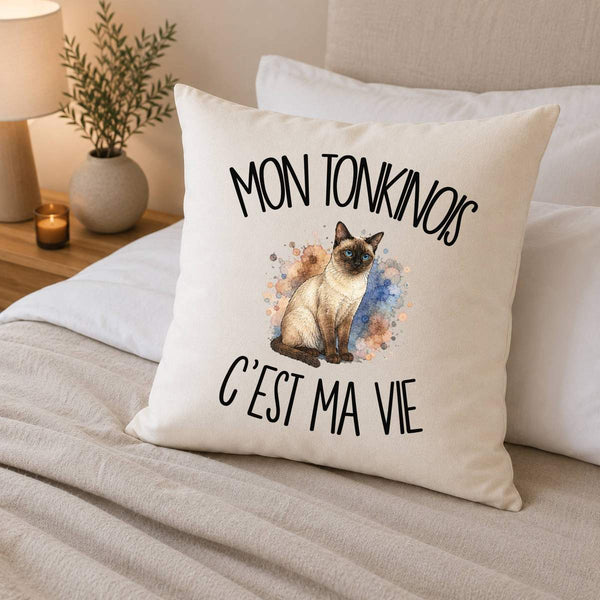 Housse de Coussin Mon Tonkinois c'est ma vie