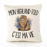Housse de Coussin Mon Highland Fold c'est ma vie
