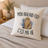 Housse de Coussin Mon Highland Fold c'est ma vie