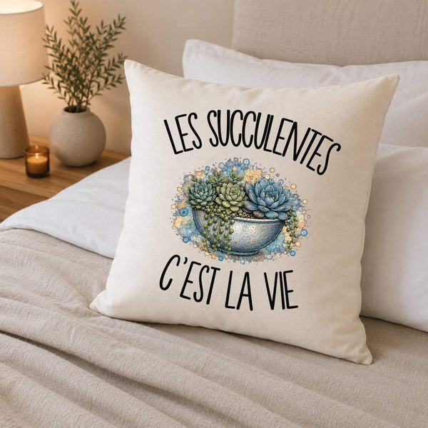 Housse de Coussin Les succulentes c'est la vie