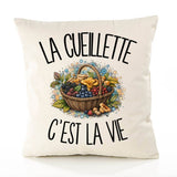 Housse de Coussin La cueillette c'est la vie