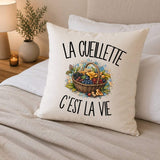Housse de Coussin La cueillette c'est la vie