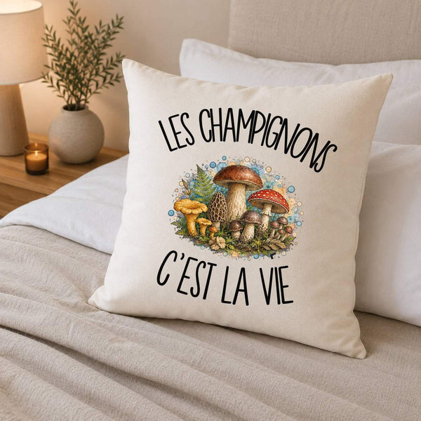 Housse de Coussin Les champignons c'est la vie