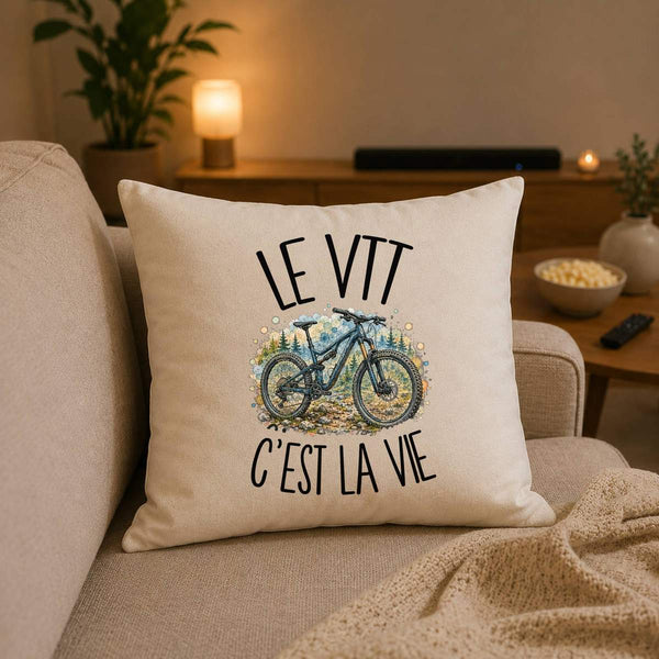 Housse de Coussin Le VTT c'est la vie