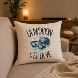 Housse de Coussin La natation c'est la vie