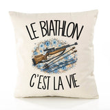 Housse de Coussin Le biathlon c'est la vie
