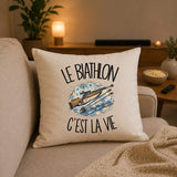 Housse de Coussin Le biathlon c'est la vie