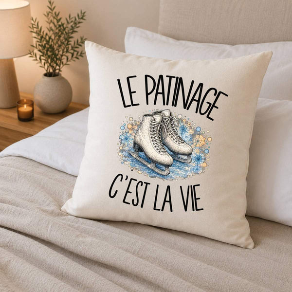 Housse de Coussin Le patinage c'est la vie