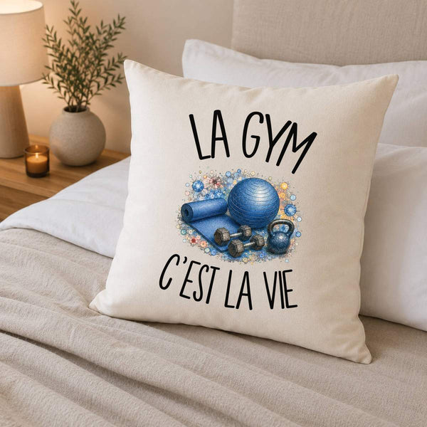 Housse de Coussin La gym c'est la vie