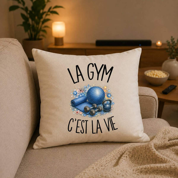Housse de Coussin La gym c'est la vie