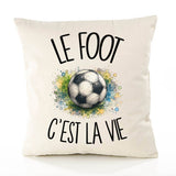 Housse de Coussin Le foot c'est la vie