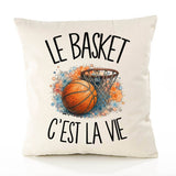 Housse de Coussin Le basket c'est la vie