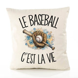 Housse de Coussin Le baseball c'est la vie