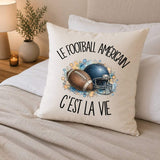 Housse de Coussin Le football américain c'est la vie