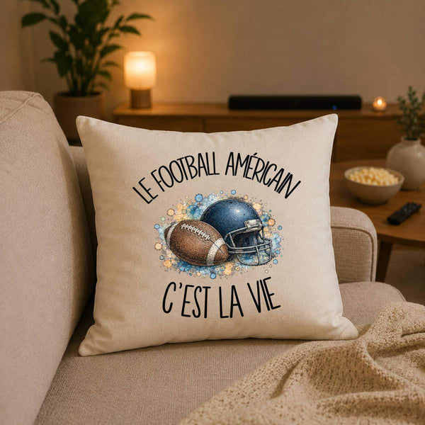 Housse de Coussin Le football américain c'est la vie